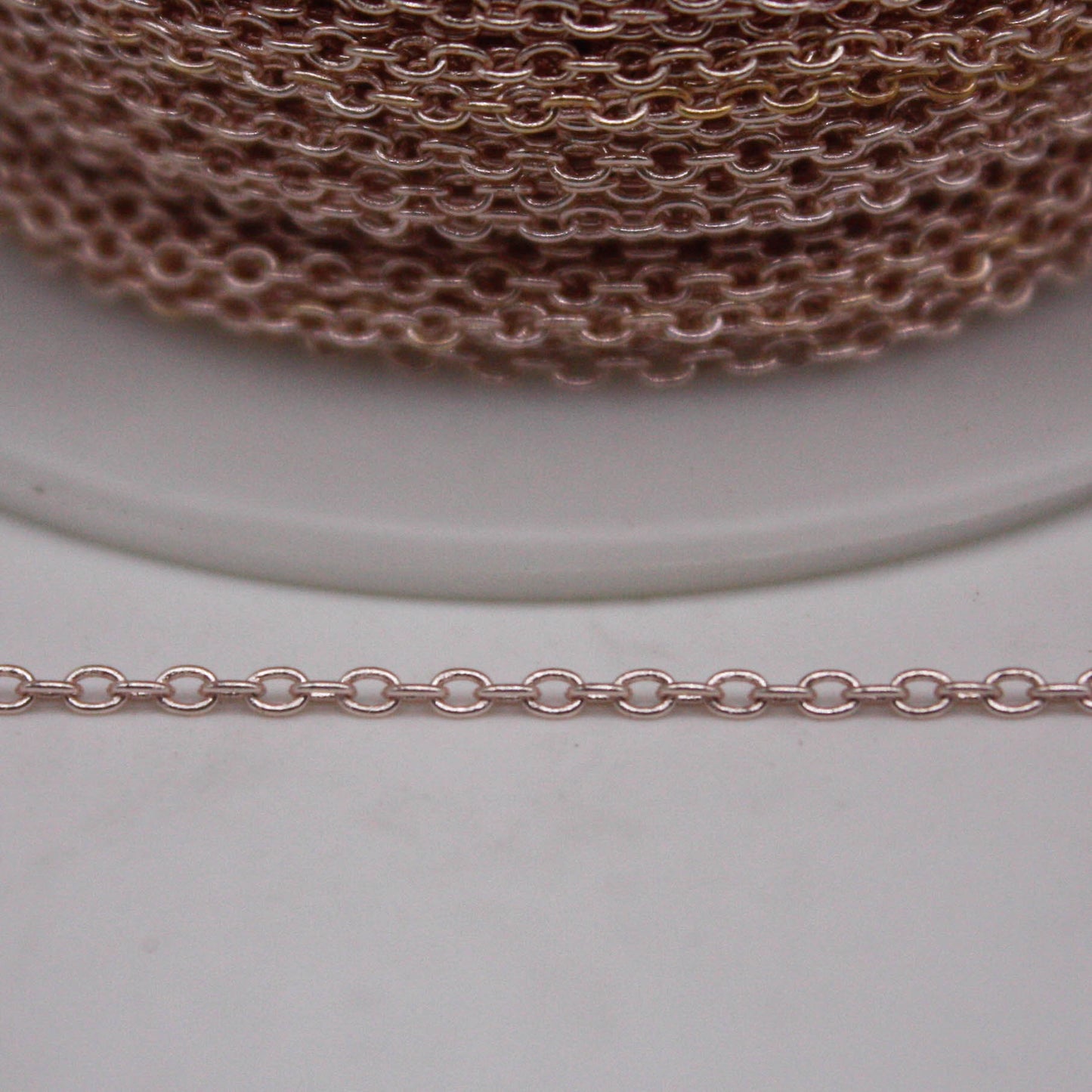 32 feet TARNISH Resistant Free Anti Tarnished Rose Gold Plated Plain Cable Chain - 2.0x1.4mm SOLDER - Soldered Link - AT2014S