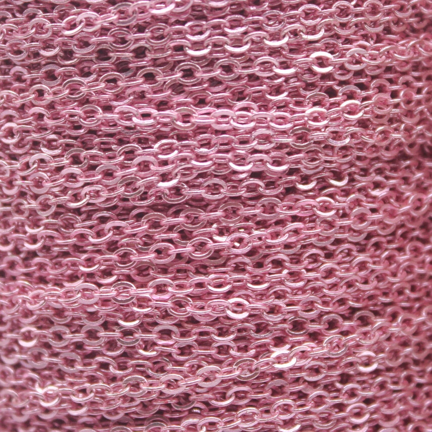 NEWnew 3 feet TARNISH Resistant Tarnish FREE Anti Tarnished Pink Copper Micro Flat Chain - 3x1.7mm SOLDER - little Oval Small Soldered
