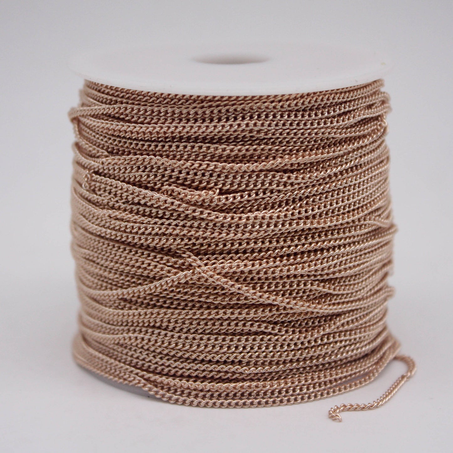 New 100 Non Tarnish Curb Chain - Champagne (Pinky) Gold Plated Solder Curb Chain - 1.6mm Link - Anti Tarnish Free Curb Chain - AT1.6S