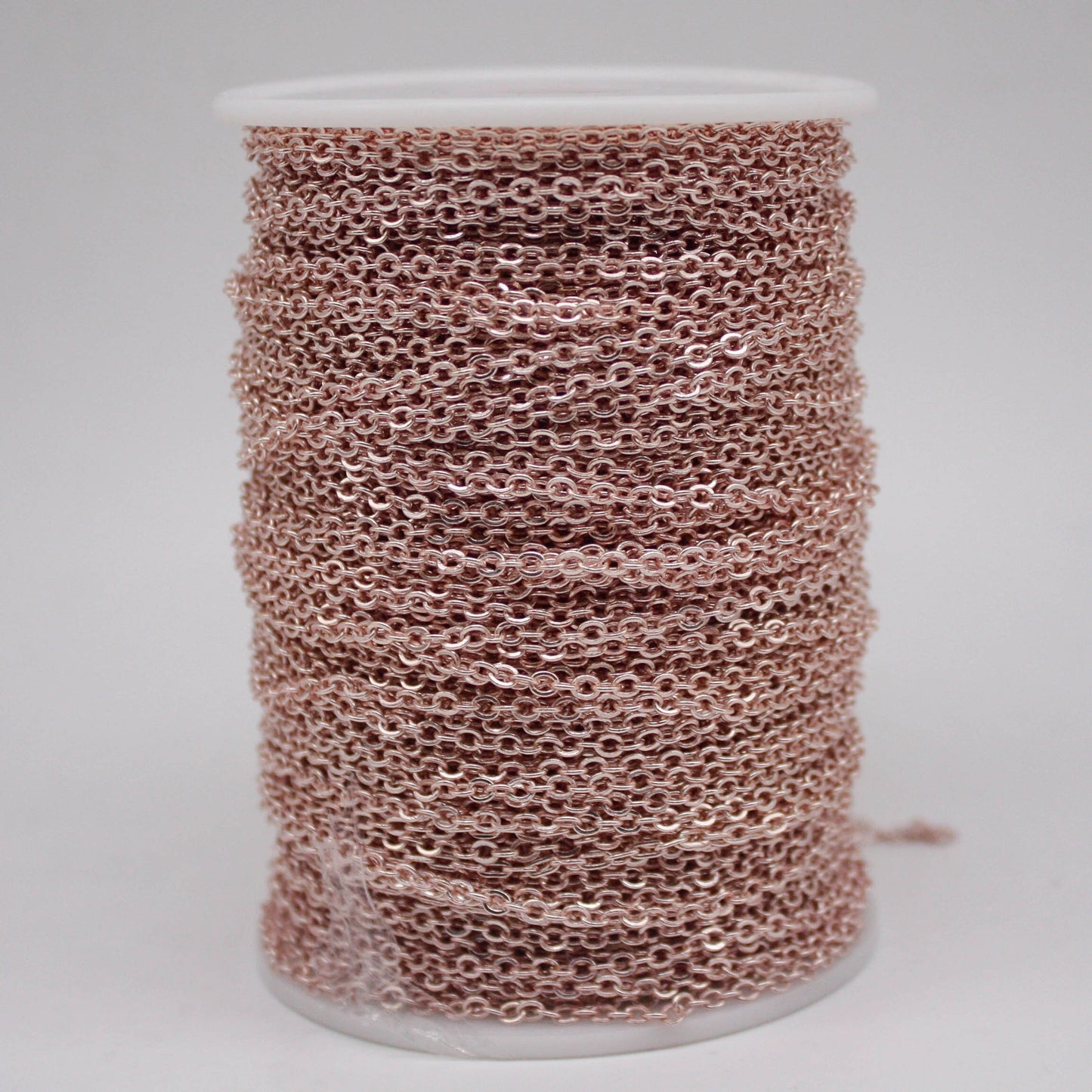100 Ft Non Tarnish Flat Cable Chain Bulk - ROSE Gold Flat Cable Chain - 3.4x2.8mm SOLDERED Link - Anti Tarnish Free Chain - AT3428F