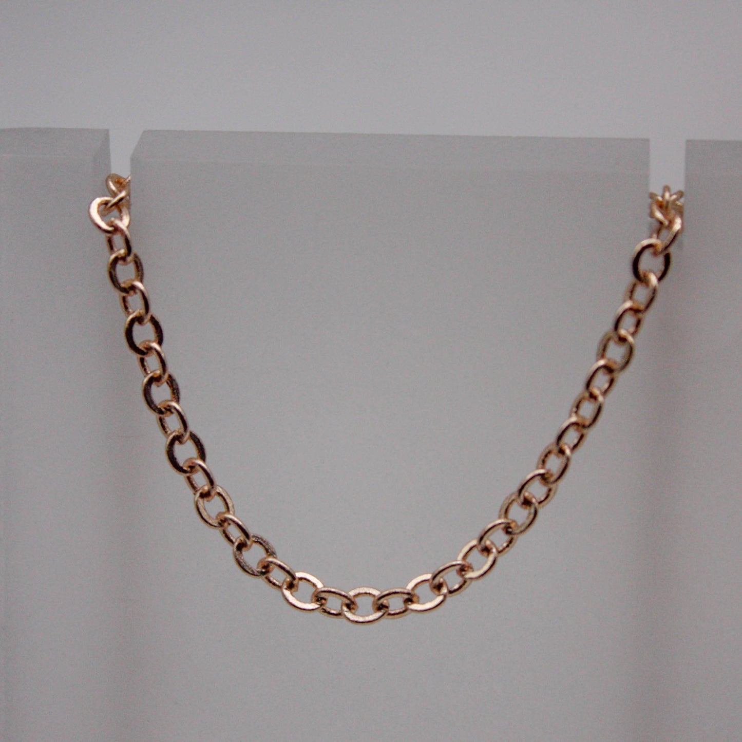 100 Ft Non Tarnish Flat Cable Chain Bulk - Champagne Gold Flat Cable Chain - 3.4x2.8mm SOLDERED Link - Anti Tarnish Free Resistant - AT3428F