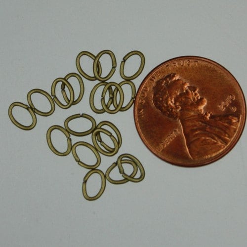 6x5mm OVAL Jump Rings, 200 Antique Brass Jump Rings / Bronze Open 6x5x0.7mm 21 Gauge 21G Link Connector Open Jump Rings 7x6x5mm