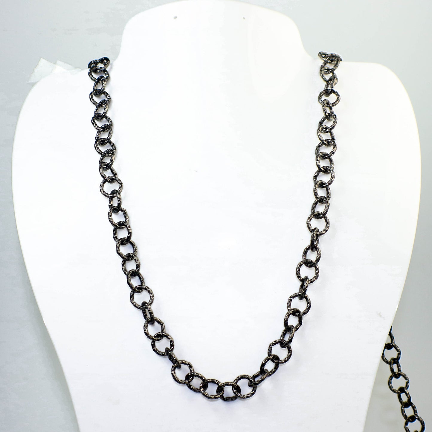 5 ft Gunmetal Heavy Link Chunky Chain Bulk - 11mm 2mm Thickness - Round Sparkling Texture Fashion Cable Chain - 2011TX
