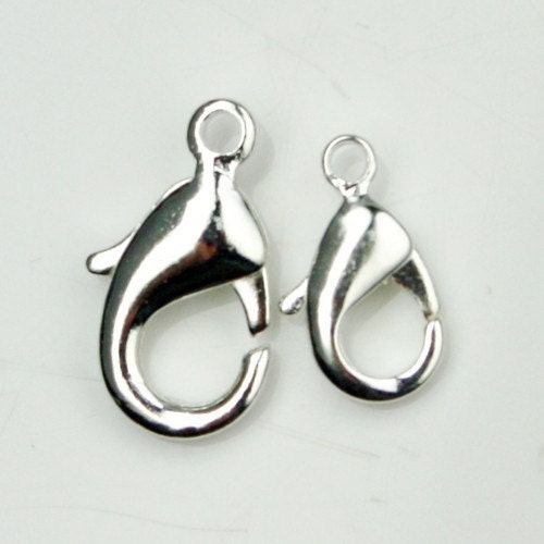 30 pcs of Silver Plated lobster claw brass clasp 12X7mm - LOB12B