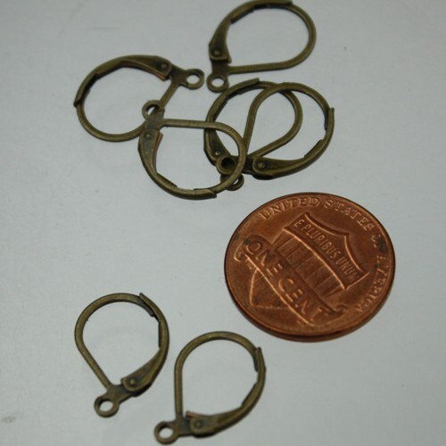 50 Antique Brass Bronze Leverback Earrings earwire 10X16mm