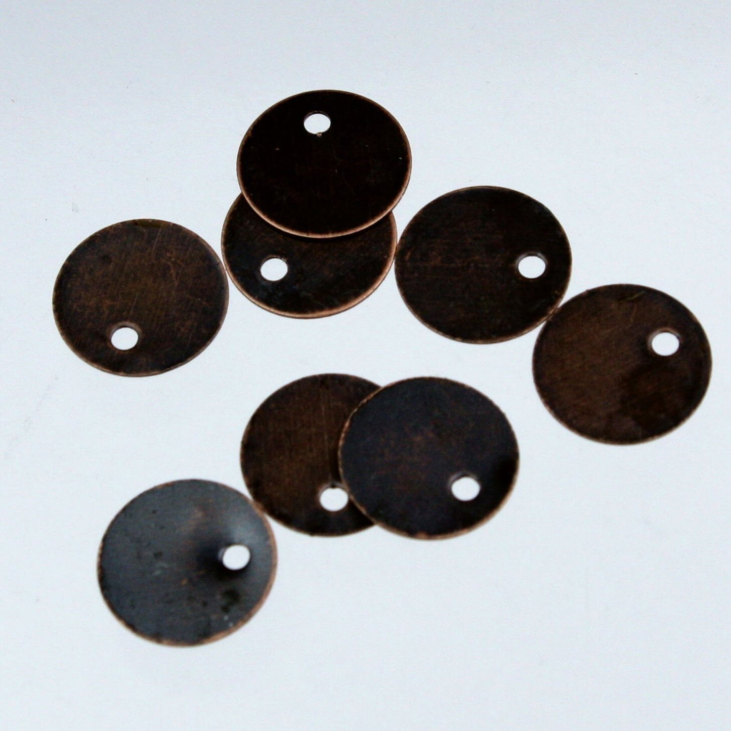 100 pcs of Antique Copper Finished Coin drop dangle pendant - 10mm