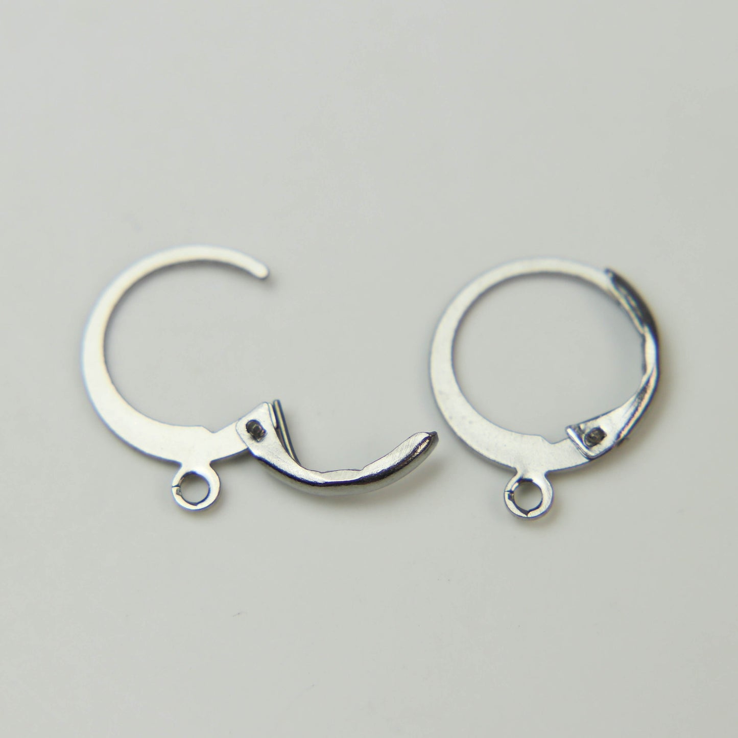 Stainless Steel ROUND Leverback Earring - 20 Pcs - Ear Wire Surgical Steel Earring - 12X9mm