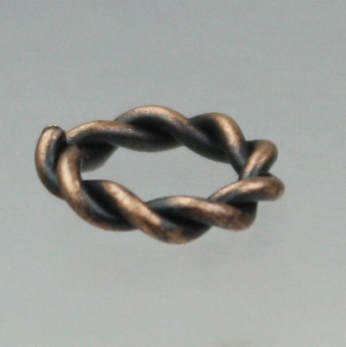 50 pcs of Antique Brass plated Twisted jumpring - 10mm Open Jump ring