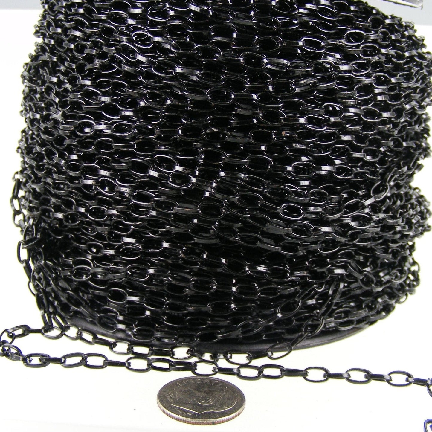 32 ft. of Black Finished Drawn Cable Chain - 6.3x3.5mm Unsoldered Link - 6335DR