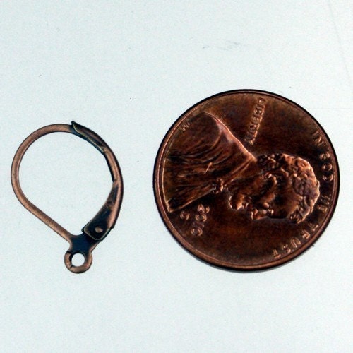 50 Antique Copper Leverback Earrings earwire - 10X16mm