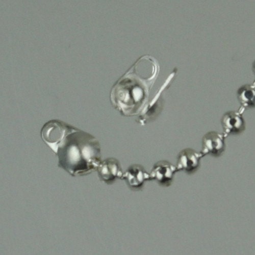Sterling Silver Plated FACET BALL Chain - 32 ft. spool Ball chain Wholesale - 1.5mm w/ FREE 50 connectors (Crimp) - 15DC