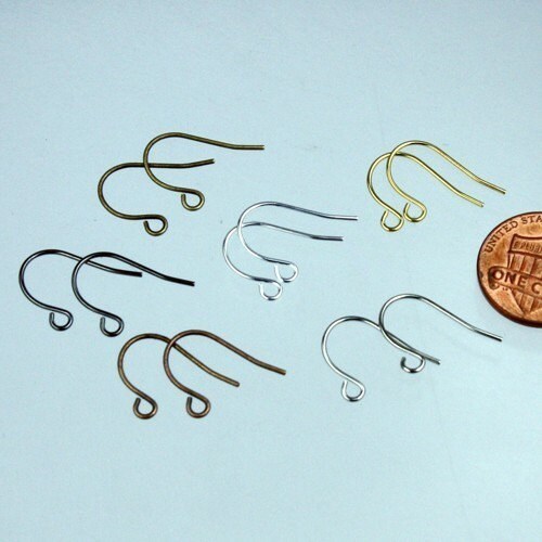 100 pcs of Rhodium Plated Earrings Hook 20X11mm - French Hook - Simple Earwire Earring Hook - Ship From California USA