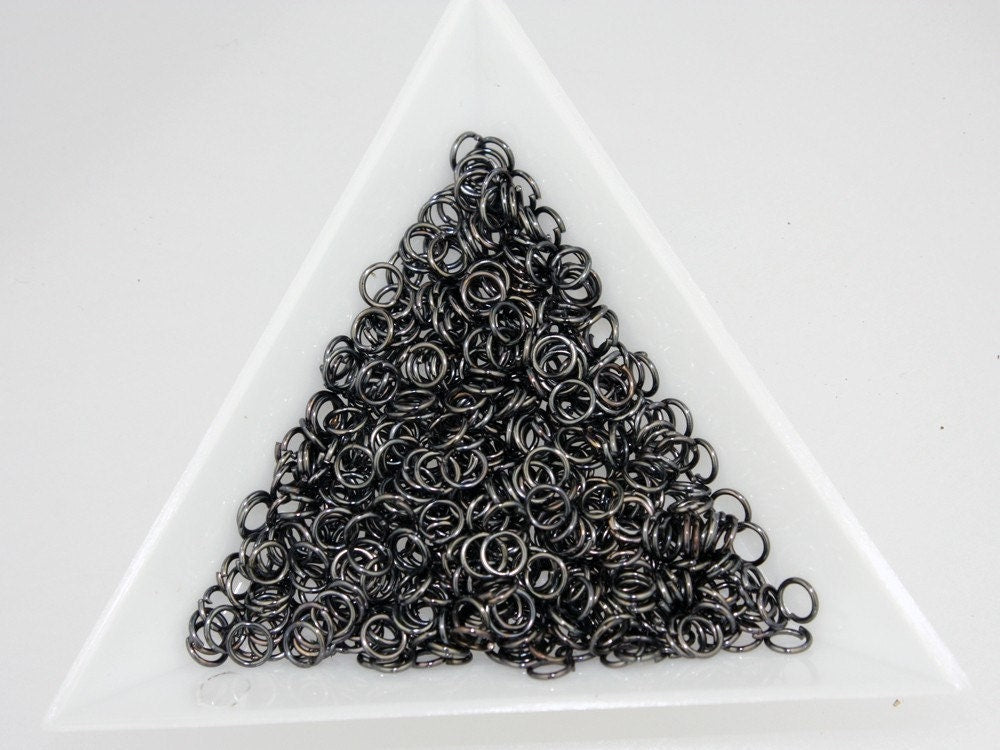 4mm Jump Rings, 500 Gunmetal Jump Rings Jumprings Open 4x0.6mm 22 Gauge 22G Link Connector Open Jump Rings - 6X4mm