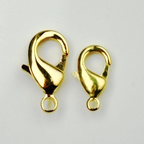 30 pcs of Champagne Pinky Gold Plated lobster claw brass clasp 12X7mm - LOB12B