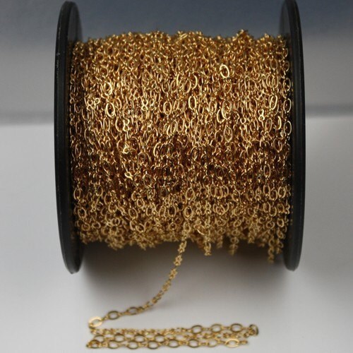 10 ft spool of 24k gold plated Brass SOLDERED Figure 8 Connector Chain - 4x2.6mm links
