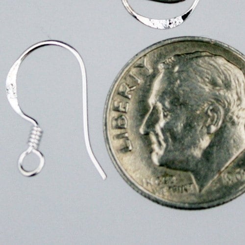 20 pcs - 10 pair of 925 sterling silver earwire earring hook - 17x15mm