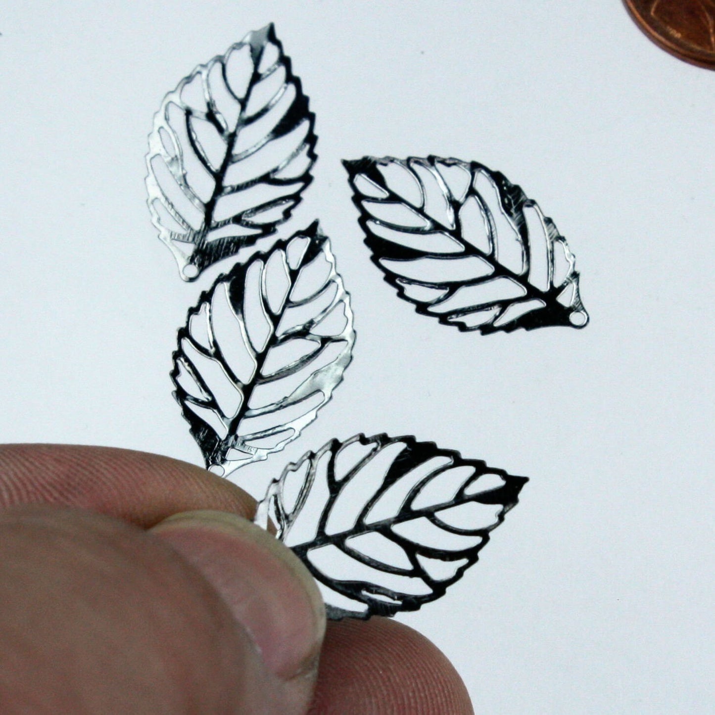 50 pcs of Gunmetal Finished Leaf Dangle Pendant Drop Earing Dangle Drop - 23.5x13.5mm