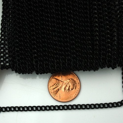32ft of Black curb chain 2.2mm - unsoldered Links - 2.2S