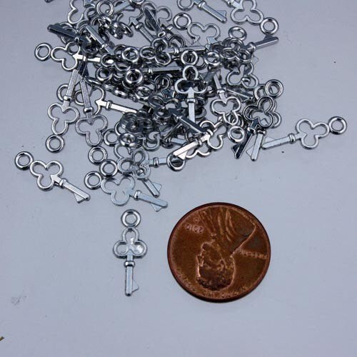 50 pcs of Antiqued Copper finished key charm drop 16.8x6.8mm
