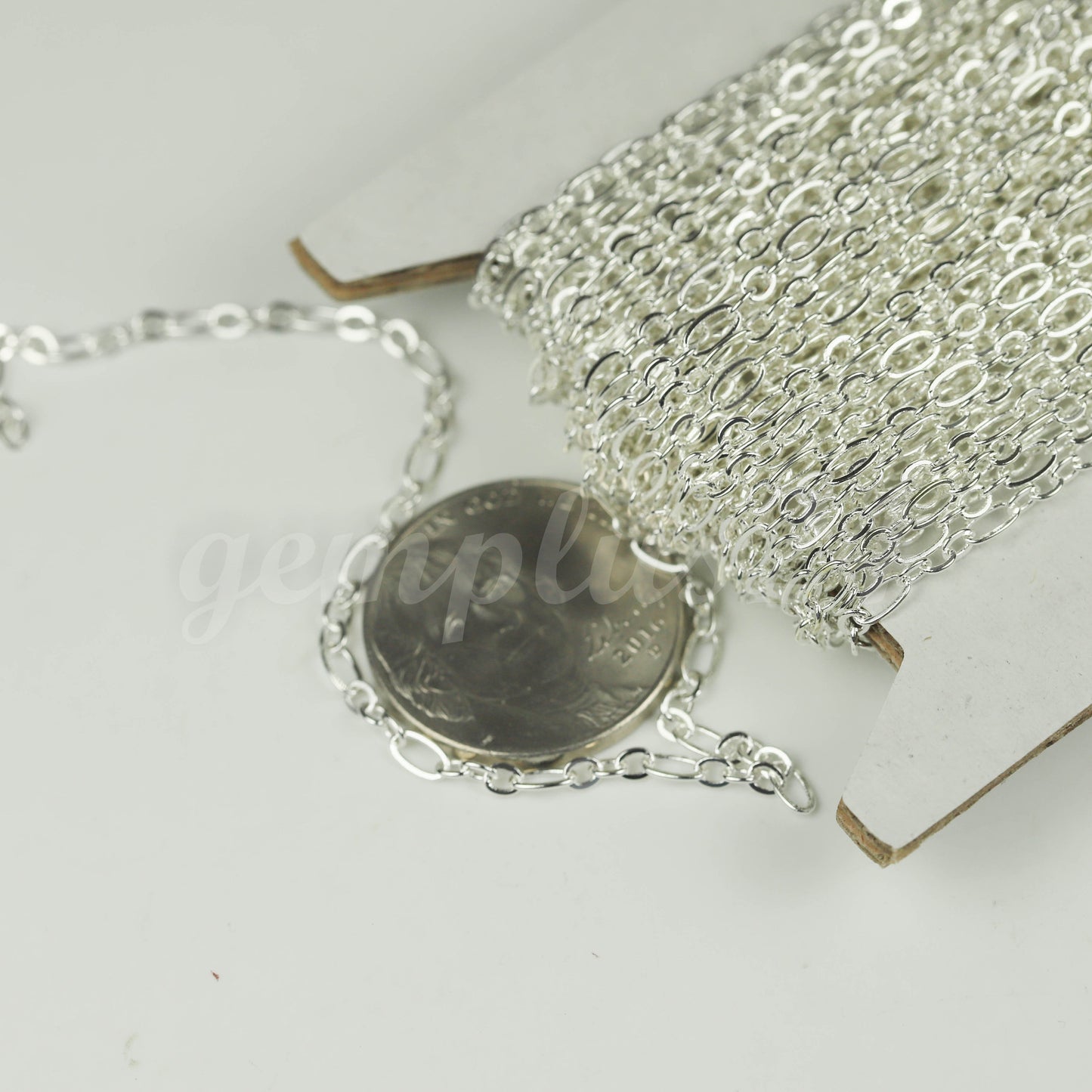 32 ft Sterling Silver Plated Bulk Chain, Long and Short (Small 3 and 1) SOLDERED Wholesale Chain - 4.5x2.5mm 2.9x2.6mm Soldered - 317LS31