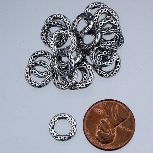 20 pcs of Antique Silver fancy jumpring Link 10mm round - Soldered Link 1.8mm thickness 1.8mmLink