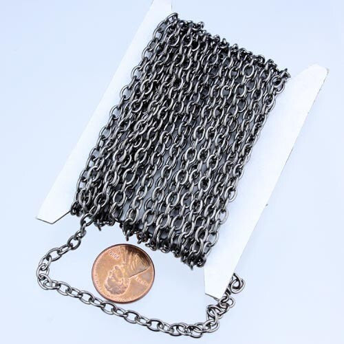 32 ft. of Gunmetal Finished Big Cable Chain - 5.7x3.9mm-1.0mm Unsoldered Link - 5739CA