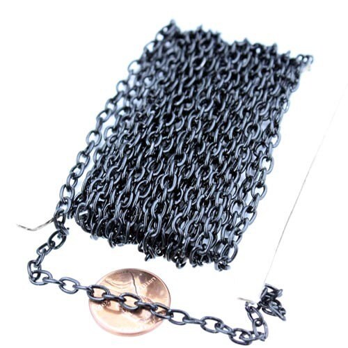 12 ft. of Black Finished Big Cable Chain - 5.7x3.9mm-1.0mm Unsoldered Link - 5739CA