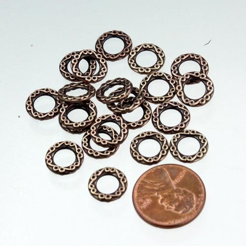 20 pcs of Antique Copper fancy jumpring Link 10mm round - Soldered Link 1.8mm thickness 1.8mmLink