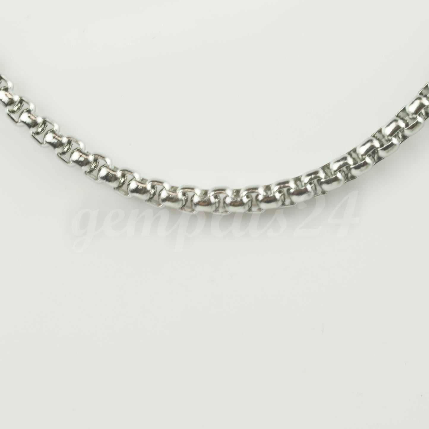 New 30 feet Stainless Steel 316L SQUARE ROLO Chain - 2.5mm - Bulk Chain Necklace Wholesale DIY Jewelry Chain - STSQ25BL