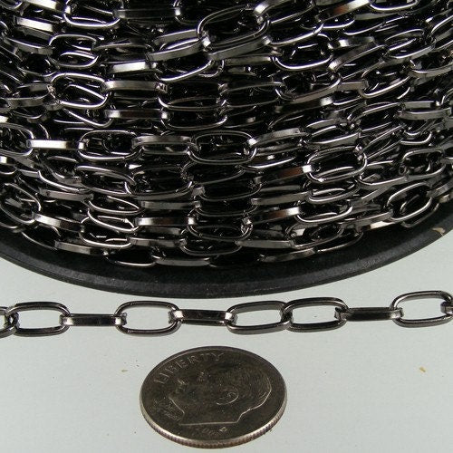 12 ft. of Gunmetal Finished Drawn Cable Chain - 9x4.5mm Unsoldered Link- 9045DR