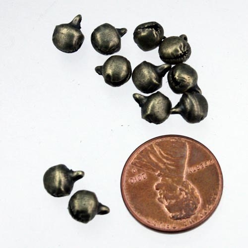 500 pcs antique brass finished bell drop/charm - 6mm