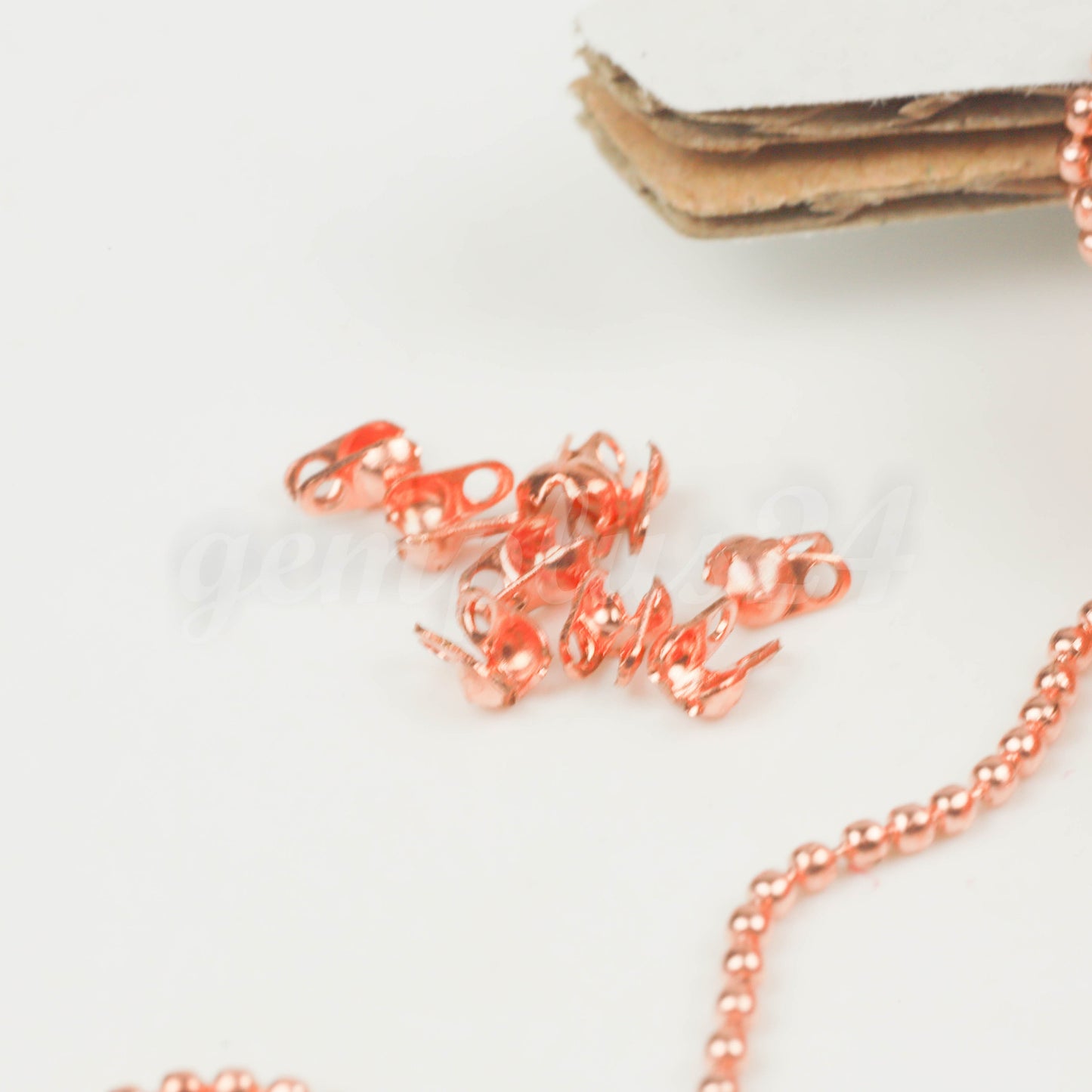 New Bright Copper Chain 3 feet Ball Chain ROUND micro ball chain - 1.2mm ball size w/ FREE 2 connectors (Insert or Crimp) - 12BALL