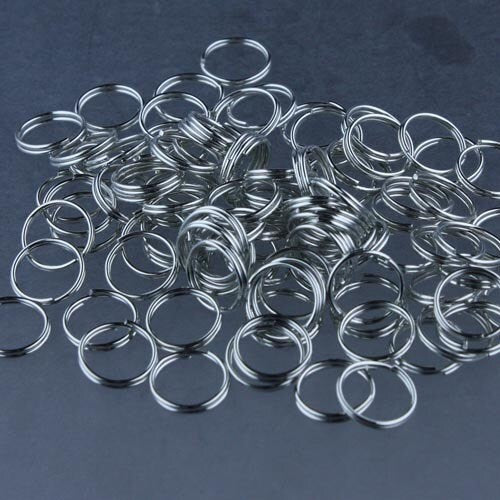 200 pcs of Rhodium Finished Split Rings - 10mm