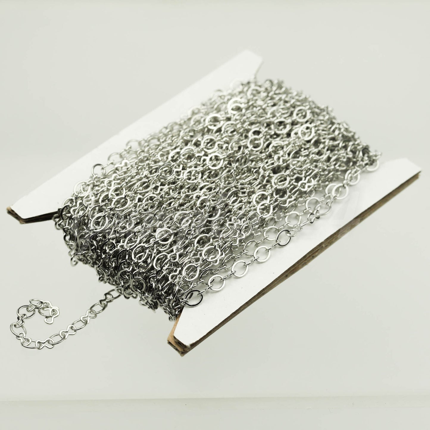10 feet Rhodium Plated SOLDERED BIG Fashion Figure 8 Connector Chain - 4.5x3.8mm Soldered Link FIG8L
