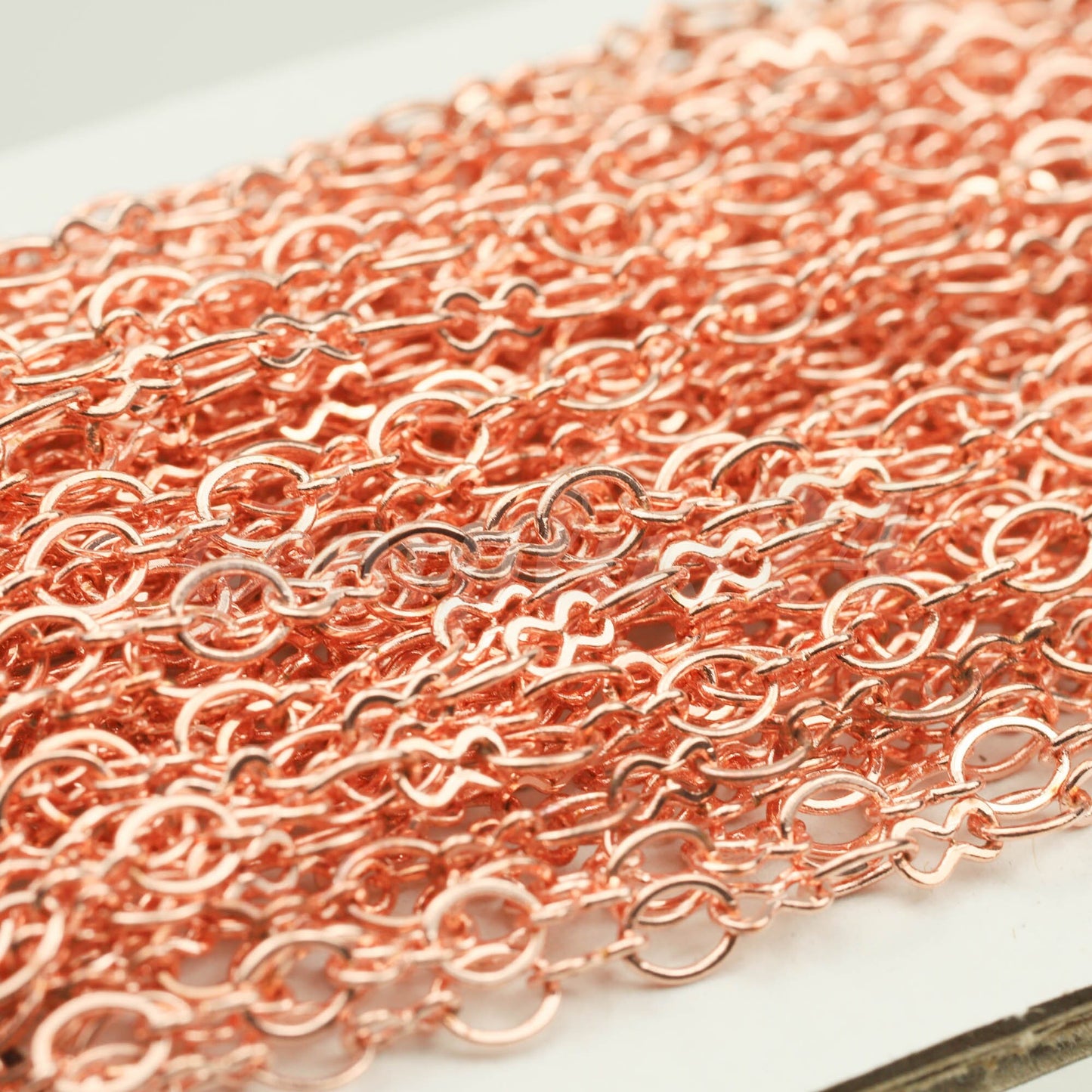 3 feet Bright Copper Plated SOLDERED BIG Fashion Figure 8 Connector Chain - 4.5x3.8mm Soldered Link FIG8L