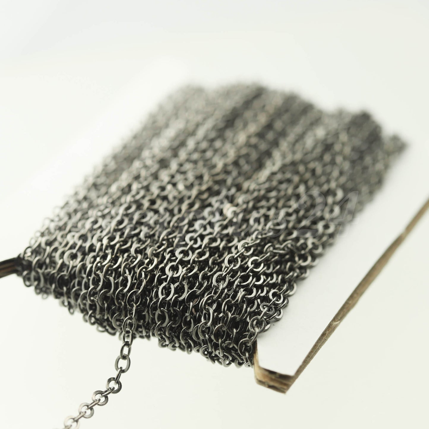 10 feet of Gunmetal Flat Cable Chain 3x3mm Solder Gunmetal Cable Chain - - 33F