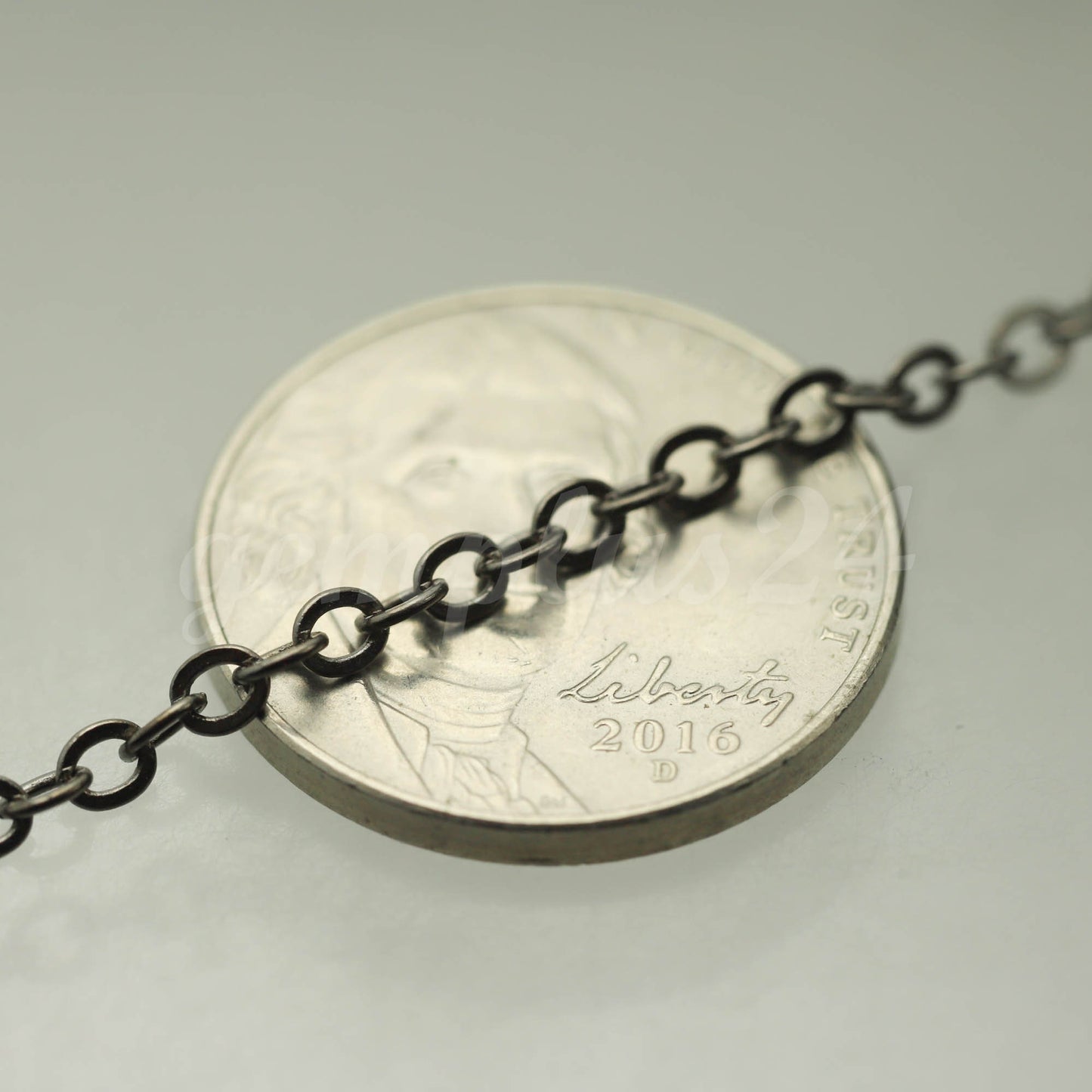 100 feet of Gunmetal Flat Cable Chain 3x3mm Solder Gunmetal Cable Chain - - 33F