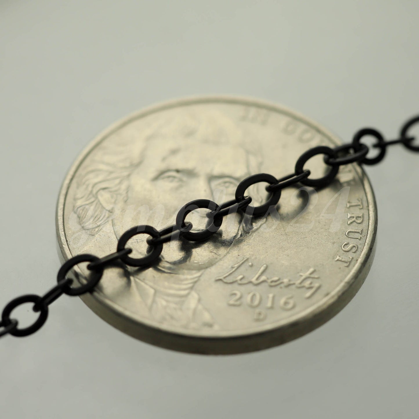 10 feet of Black Finished Flat Cable Chain 3x3mm Solder Black Cable Chain - - 33F