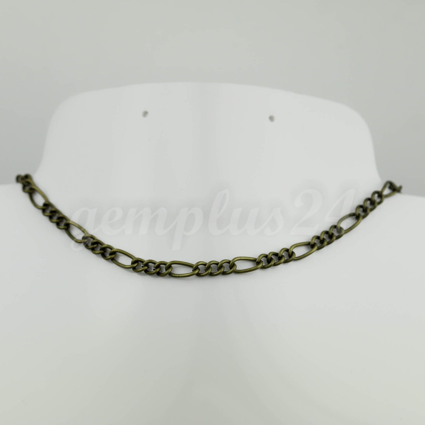 100 feet Antique Brass Plated Chunky Sturdy Heavy Long and Short (3 and 1) Chain FIGARO chain 9x4mm - Necklace Bracelet - 94FIGA