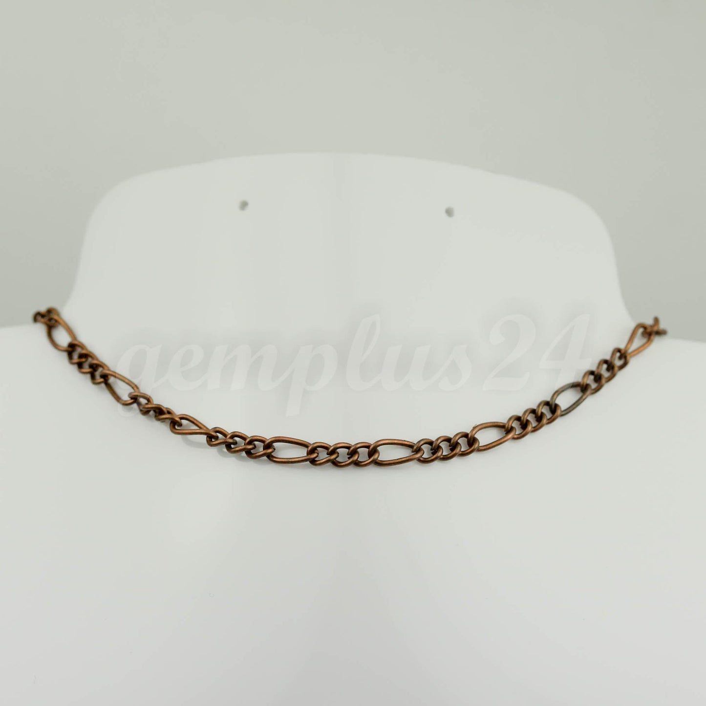 100 feet Antique Copper Plated Chunky Sturdy Heavy Long and Short (3 and 1) Chain FIGARO chain 9x4mm - Necklace Bracelet - 94FIGA