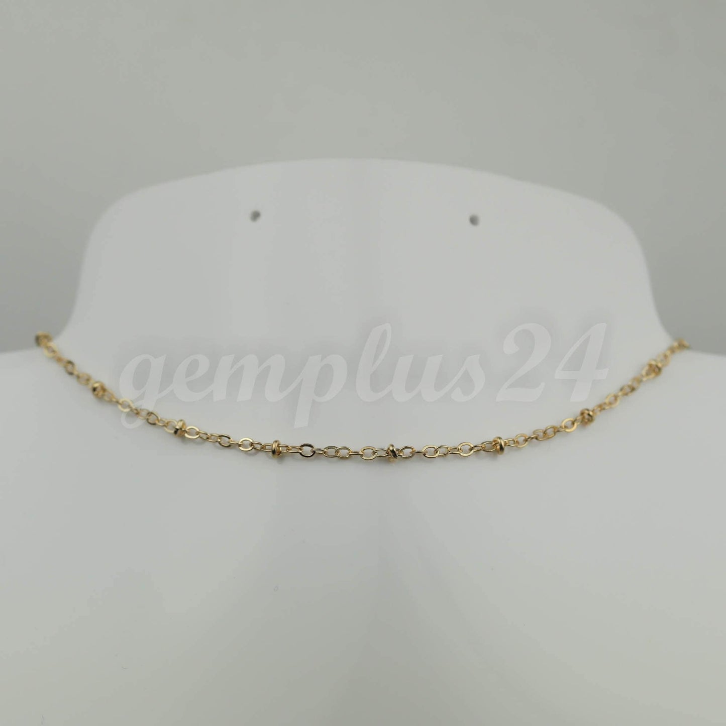 32 ft Pinky Gold (Champagne Gold) Plated Satellite Chain Flat BALL Chain - 3x1.7mm SOLDERED link - Dainty Delicate Chain - Bulk - 317FSAT