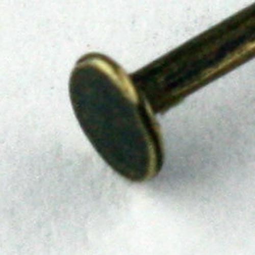 250pcs of Antique Brass finished Big Head Heavy Head Pin - 2inch 2.4mm head 20Gauge