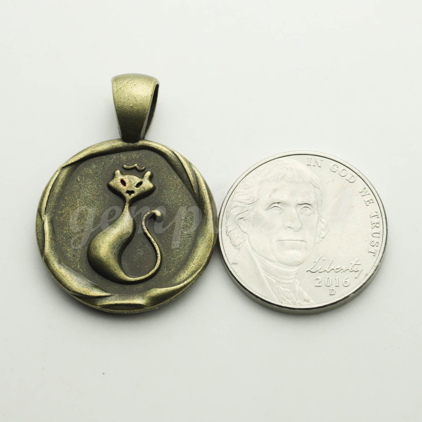 1/5 Pcs/Set Pendant Cat BEZELS Link with GLASS Magnifying Domes Cabochon - 5 sets 10 pcs - 20mm 13/16 inch Antique Brass Bezel T224