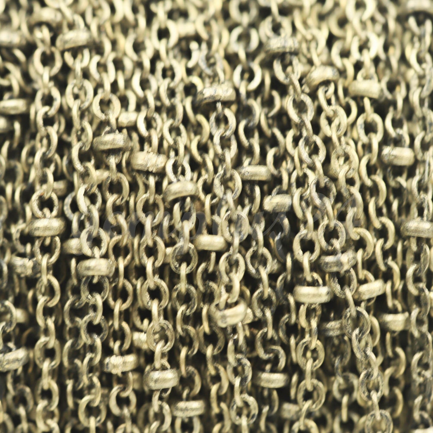 3 ft spool of Antique Brass Finished VINTAGE Flat tiny Satellite BALL Chain - 2.4x1.7mm SOLDERED link - 2417FSAT