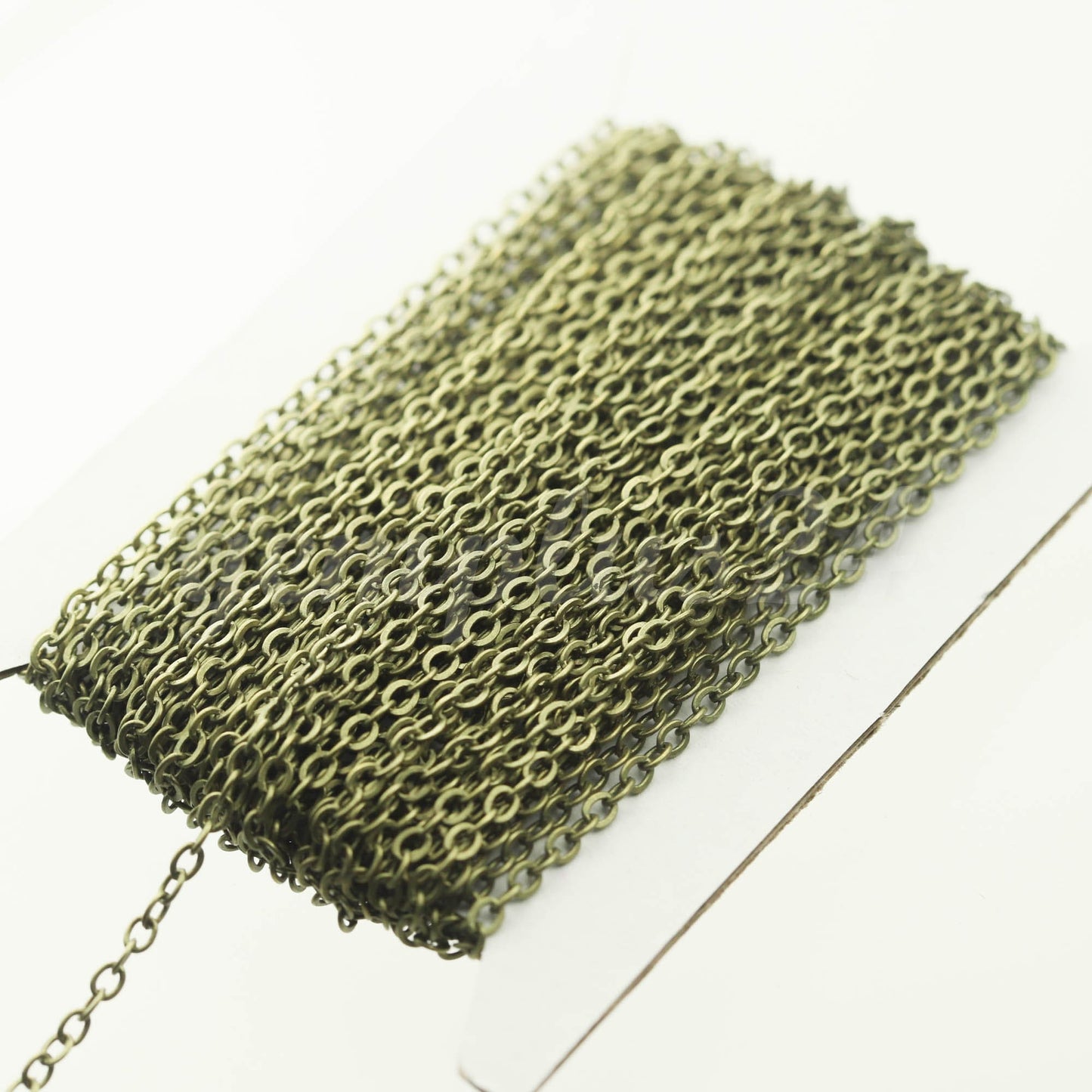 300 feet of Antique Brass Flat Cable Chain 3x3mm Solder Copper Cable Chain - - 33F