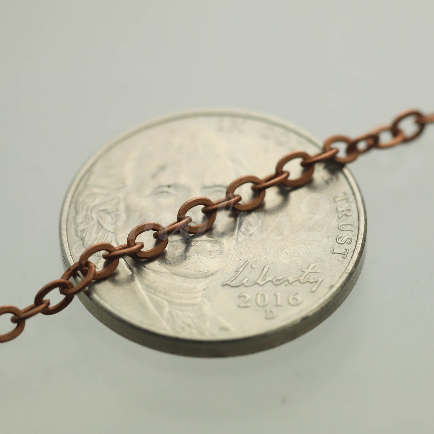 10 feet of Antique Copper Flat Cable Chain 3x3mm Solder Cable Chain - - 33F