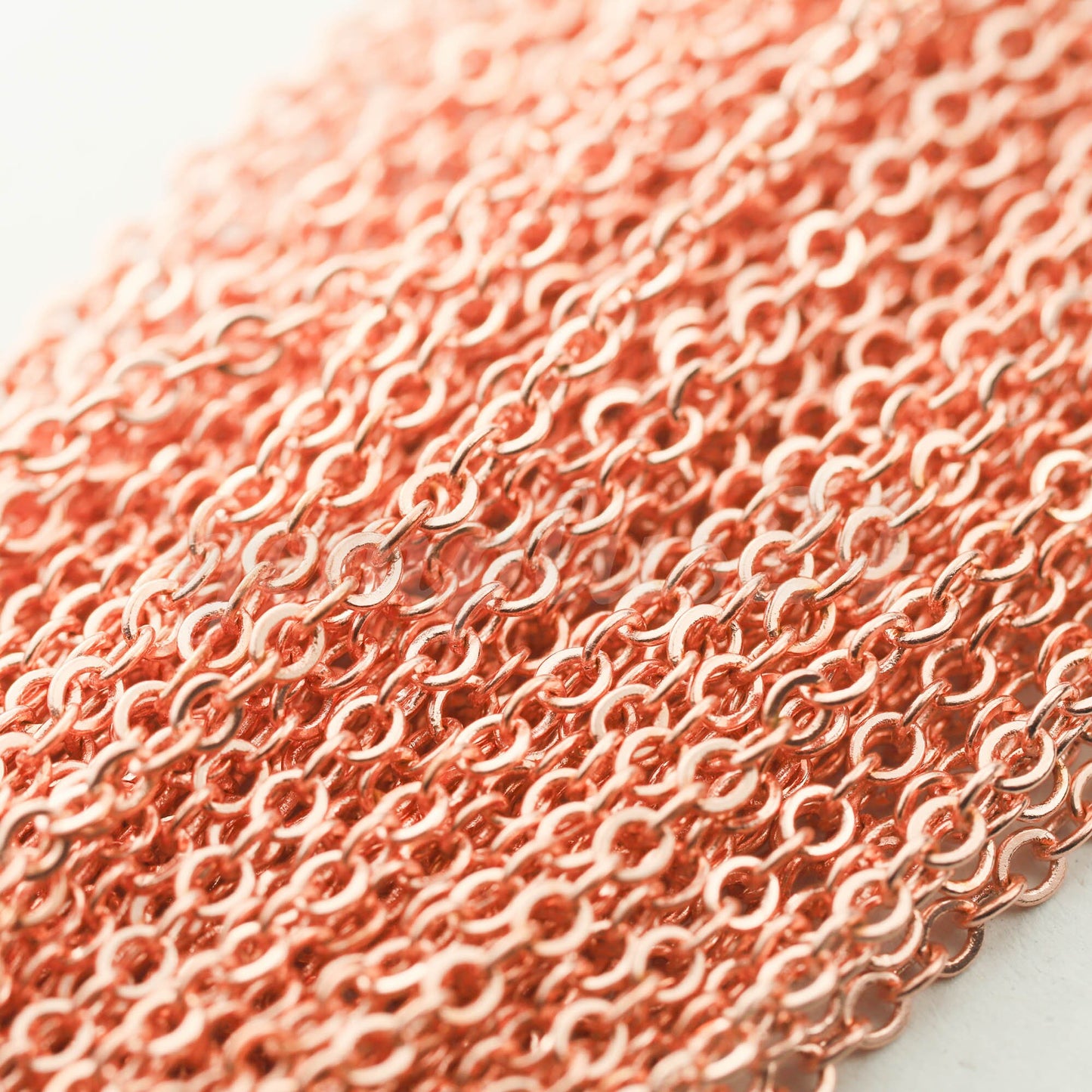 300 feet of Bright Copper Plated Flat Cable Chain 3x3mm Solder Copper Cable Chain - - 33F