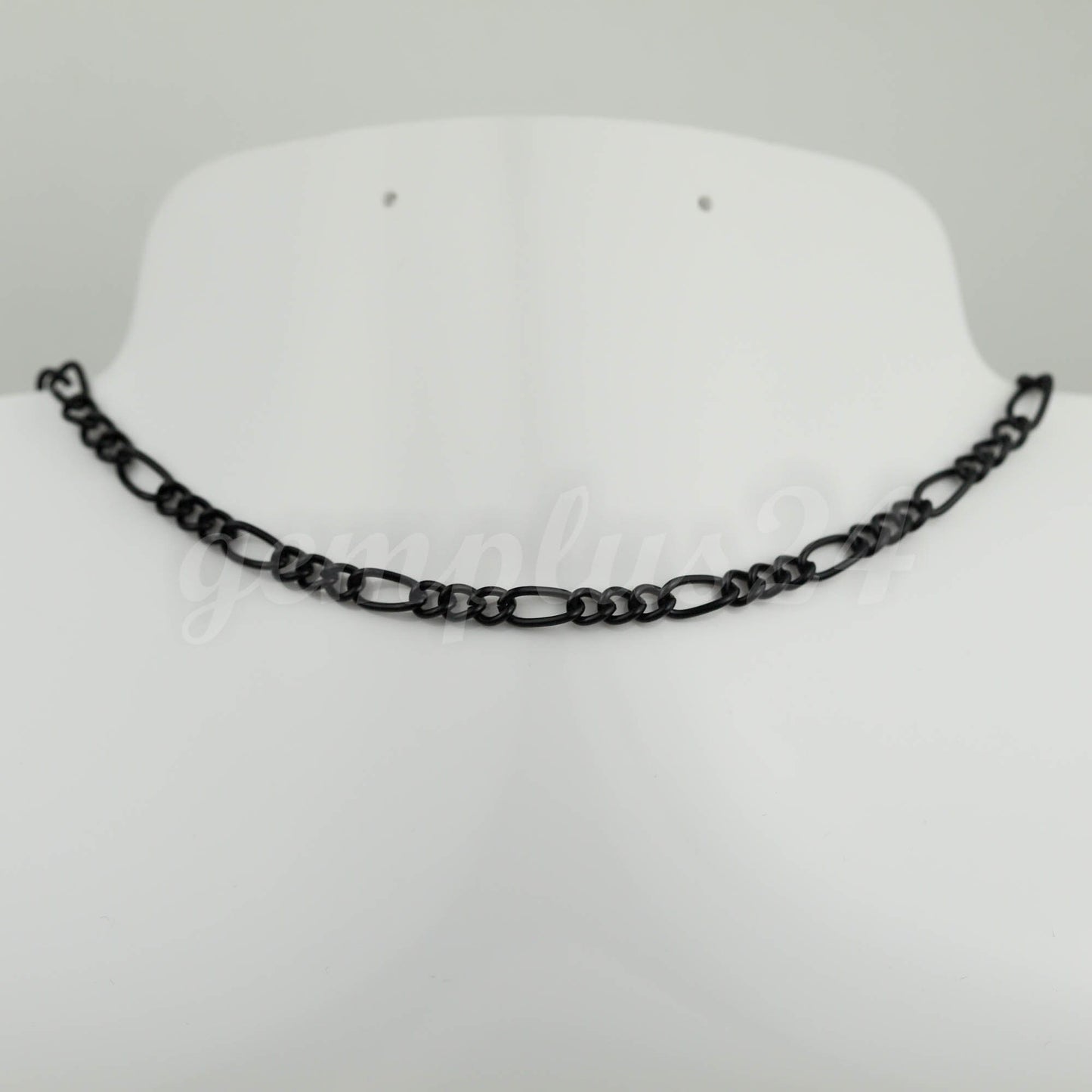 100 feet Black Finished Chunky Sturdy Heavy Long and Short (3 and 1) Chain FIGARO chain 9x4mm - Necklace Bracelet - 94FIGA
