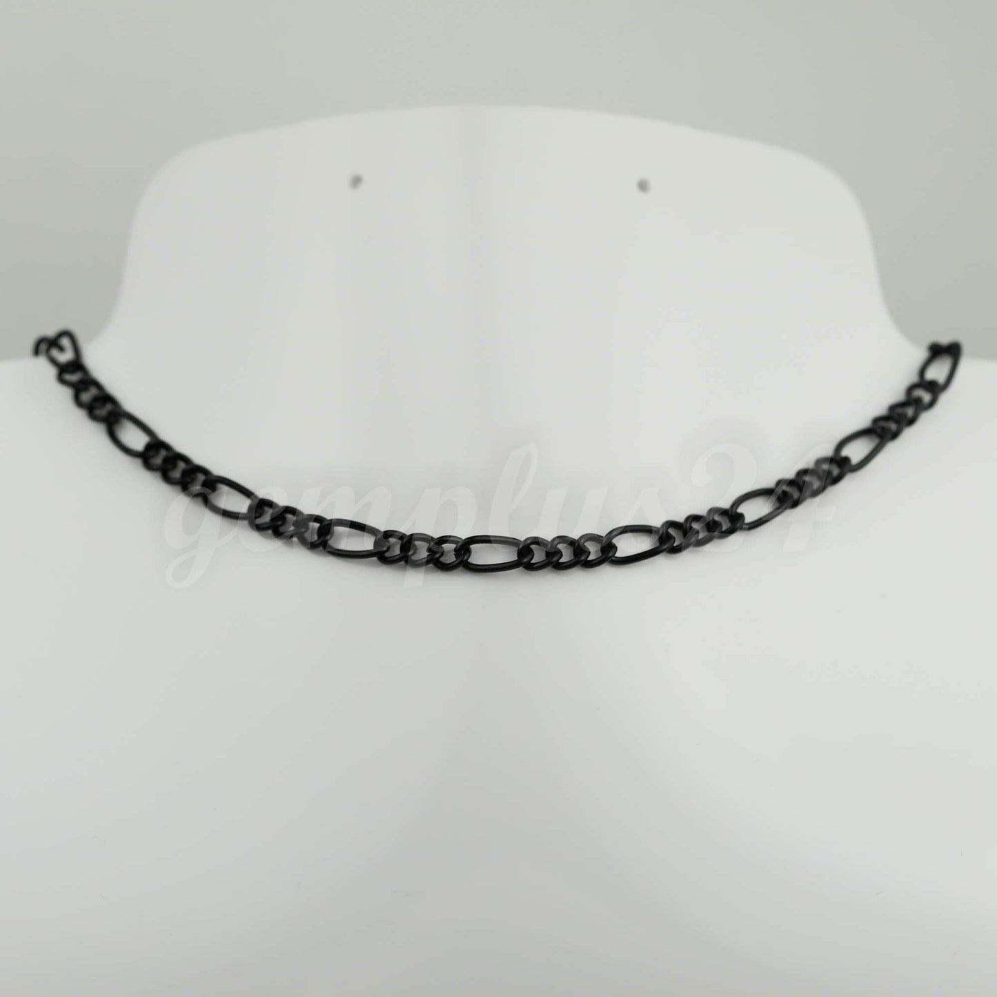 10 feet Black Finished Chunky Sturdy Heavy Long and Short (3 and 1) Chain FIGARO chain 9x4mm - Necklace Bracelet - 94FIGA