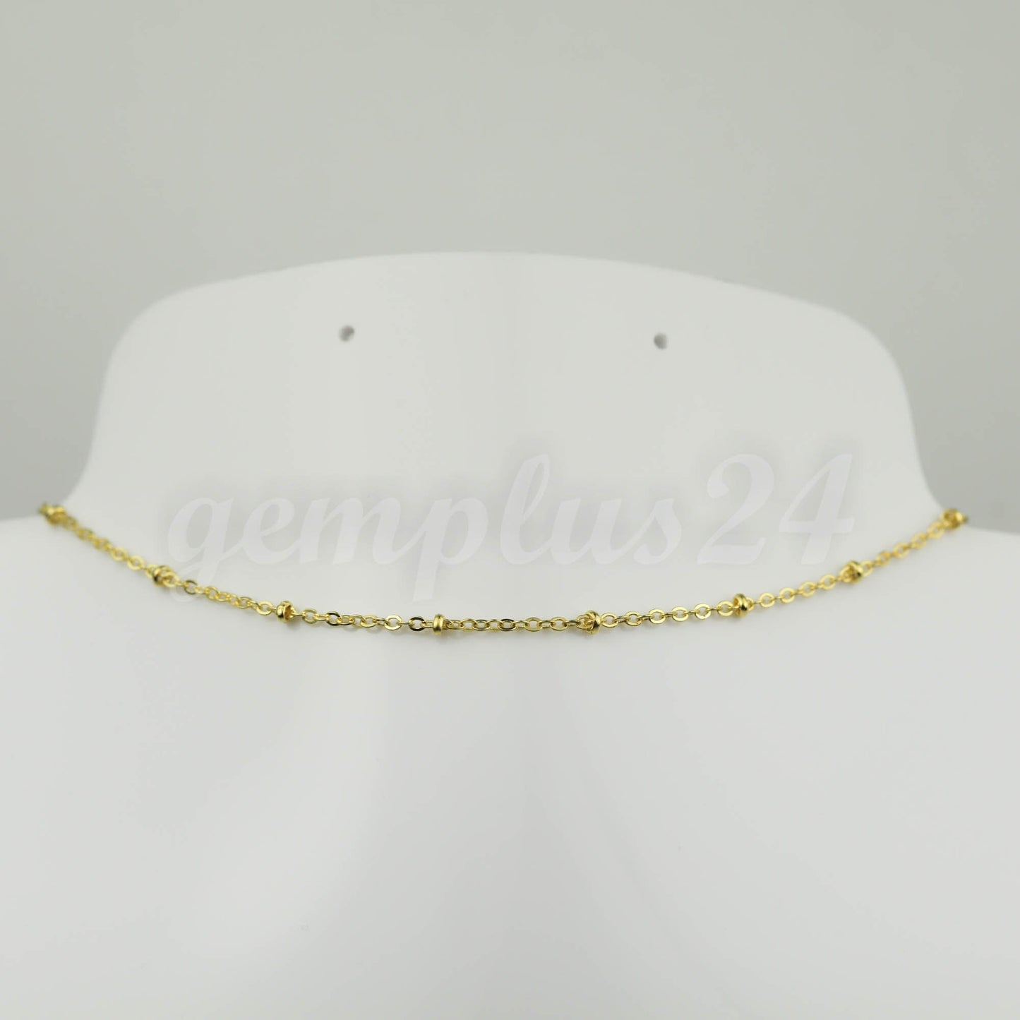 32 ft Pinky Gold (Champagne Gold) Plated Satellite Chain Flat BALL Chain - 2.4x1.7mm SOLDERED link - Dainty Chain - - 2417FSAT
